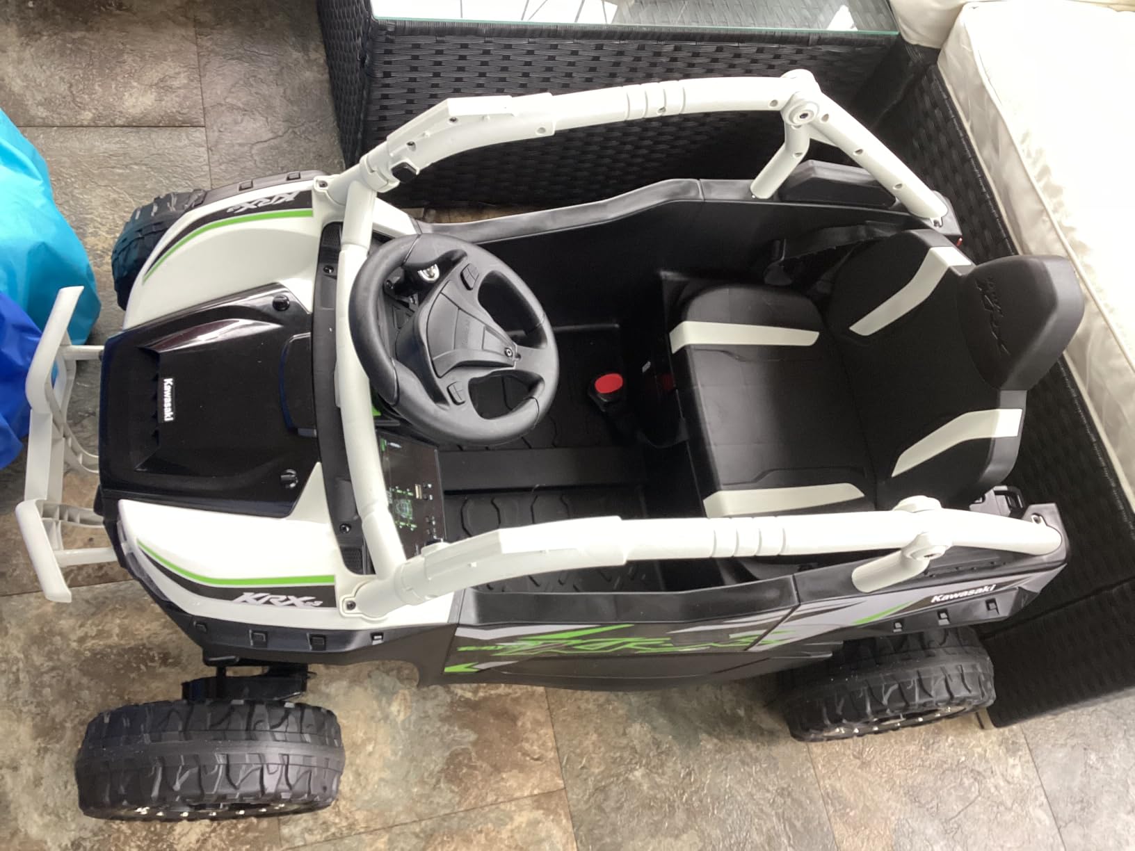 NEWQIDA 24V Ride on Toys for Kid 3-5, Licensed Kawasaki KRX UTV, Blue customer photo 2