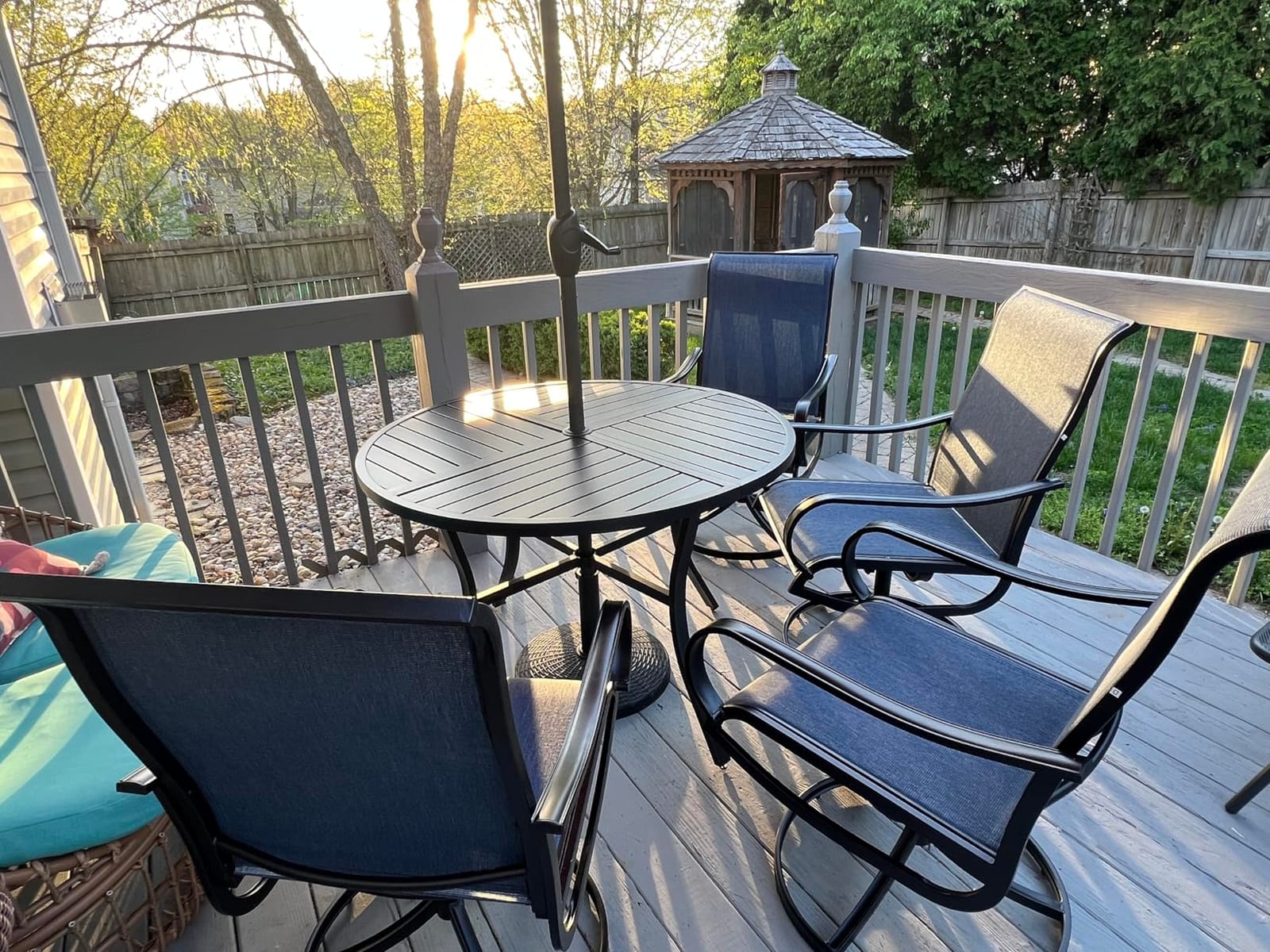 Sophia & William Patio Dining Set for 6 w/Swivel Textilene Chairs, Grey customer photo 1