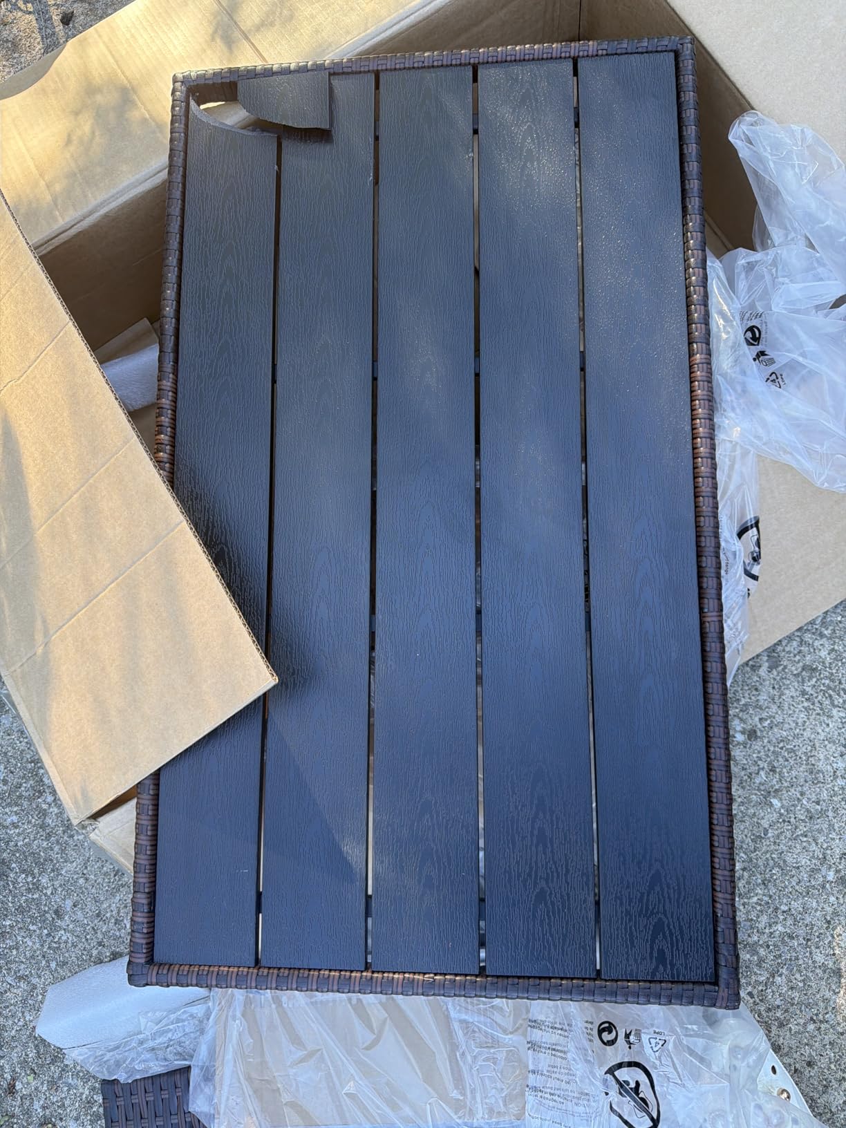 Wicker Outdoor Bar Cart - Brown Patio Console Table customer photo 1