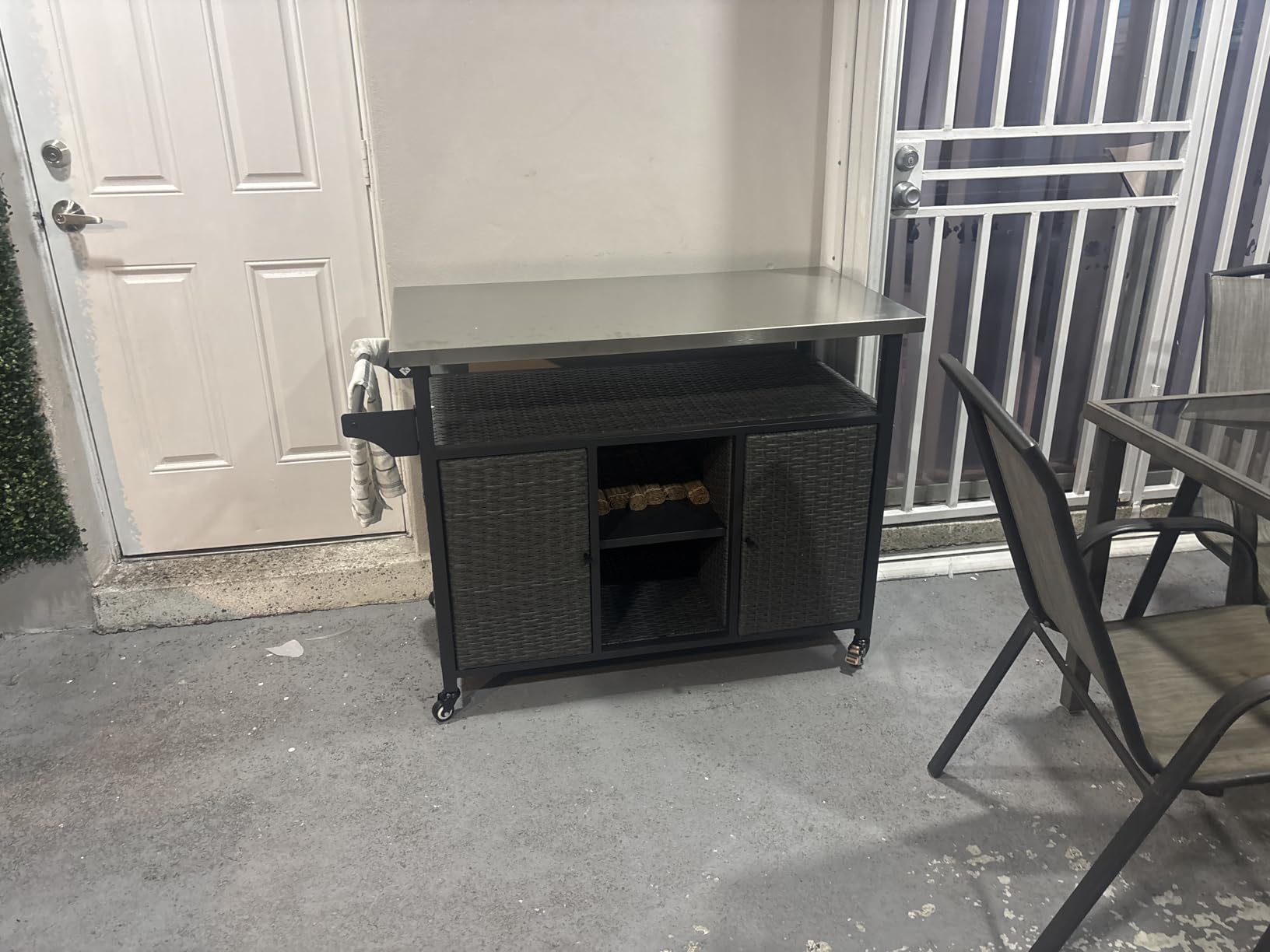 Wicker Outdoor Bar Cart - Brown Patio Console Table customer photo 2