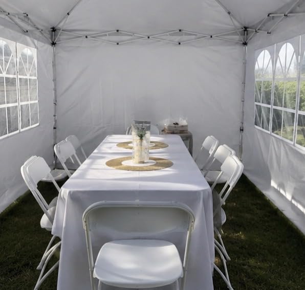 10x10 One Push Pop Up Canopy Tent with Vented Roof, White customer photo 1