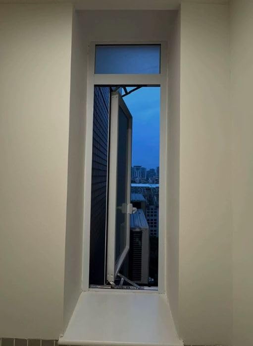 Custom Casement Window, Aluminum Alloy Frame with Clear/Frosted Glass, Soundproof & Insulated, Insect Screen Optional,18x18