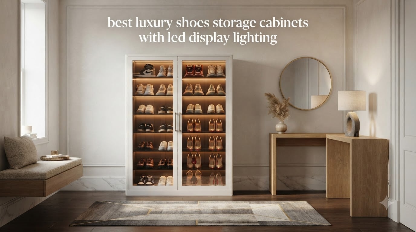 best luxury shoes storage cabinets with led display lighting