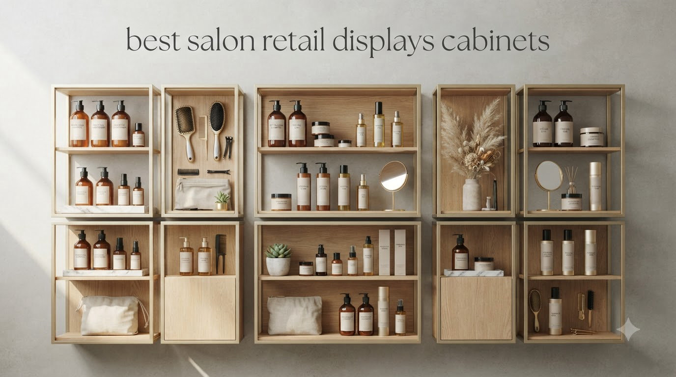 best salon retail displays cabinets