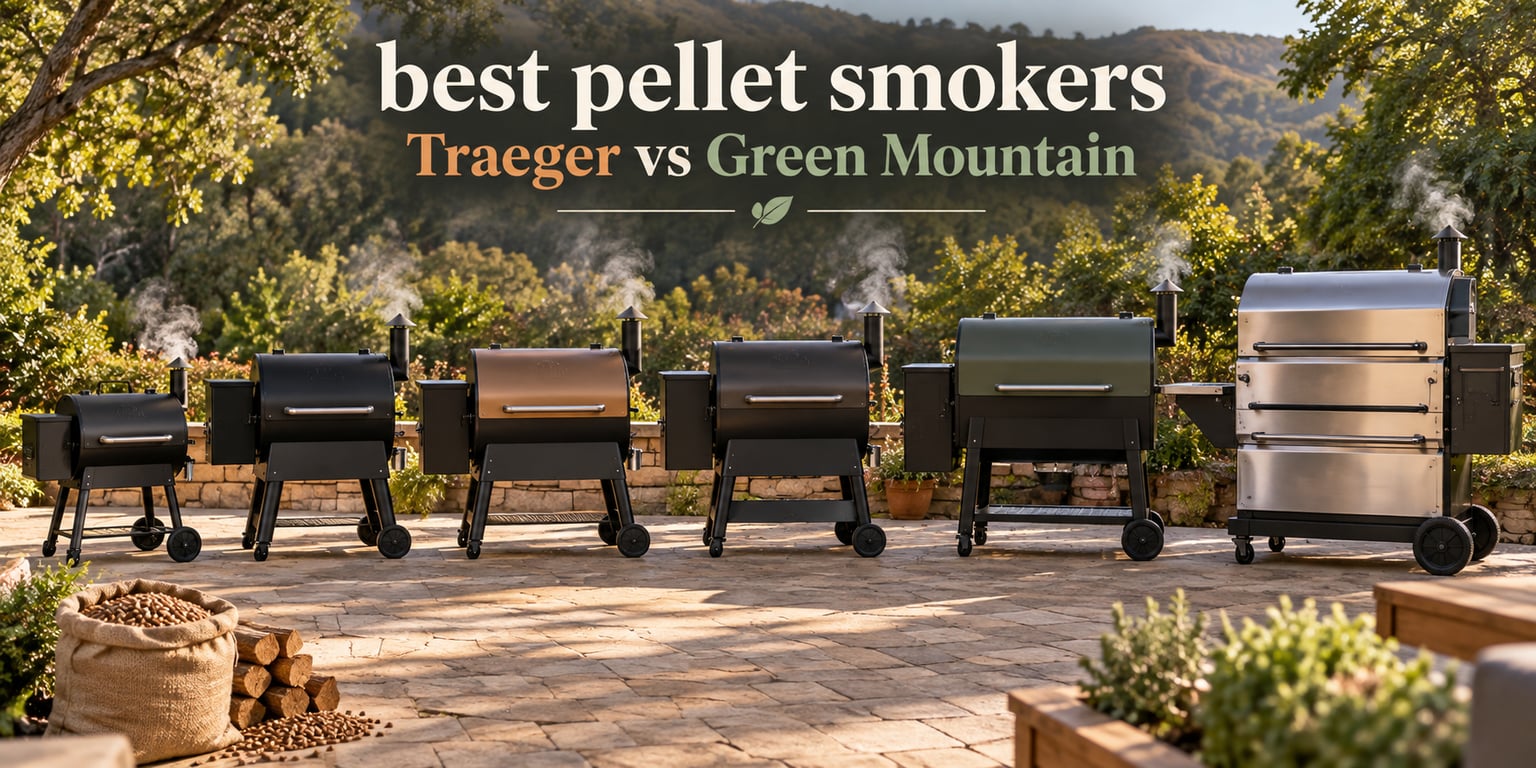 best pellet smokers Traeger vs Green Mountain