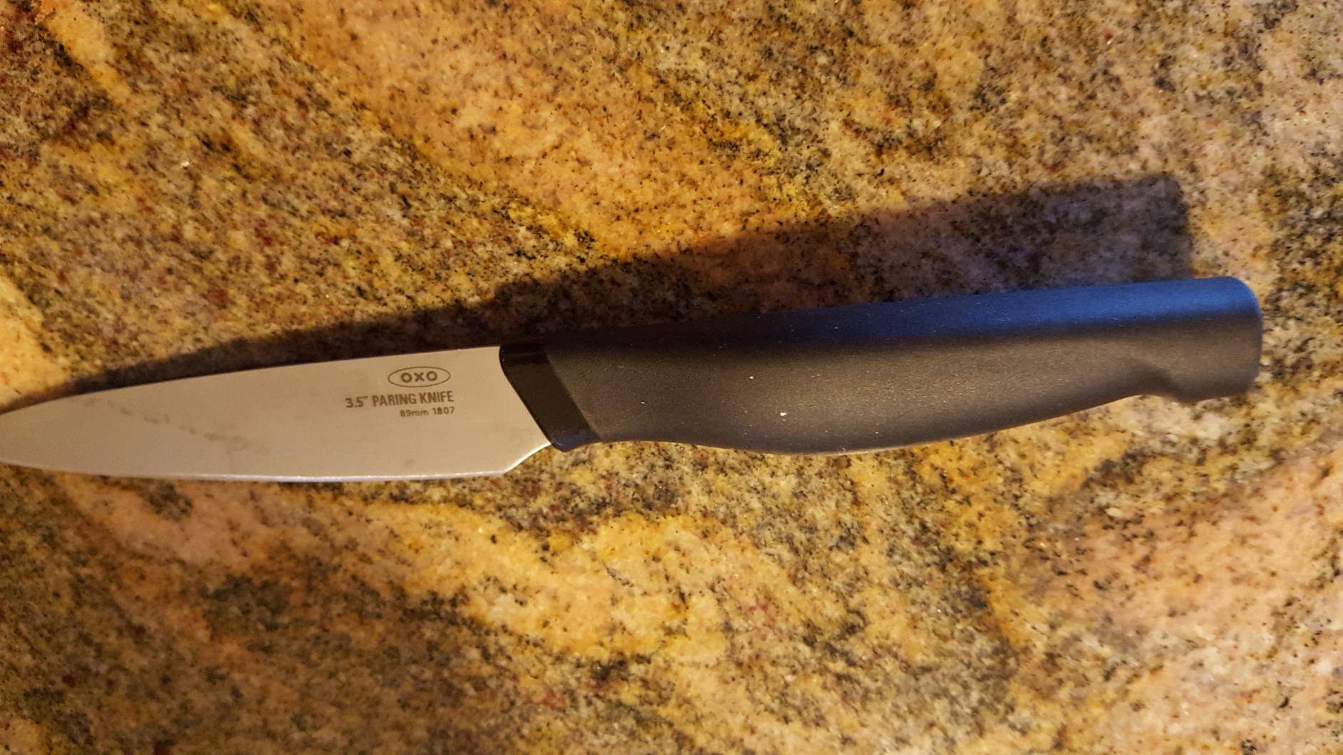 OXO Good Grips 3.5 Inch Paring Knife, Black/Silver, 3-1/2-Inch customer photo 1