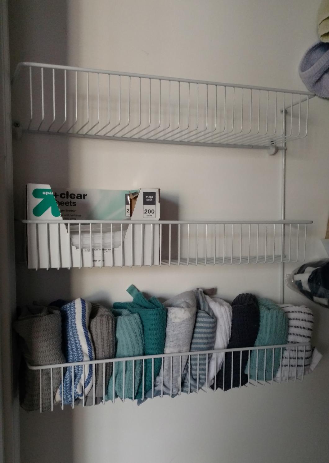 ClosetMaid 3-Tier Hanging Wall Mounted Metal Rack for Spices, Shelf Storage, Pantry Organization, Laundry, Kitchen, Bathroom, White, 8022 customer photo 2