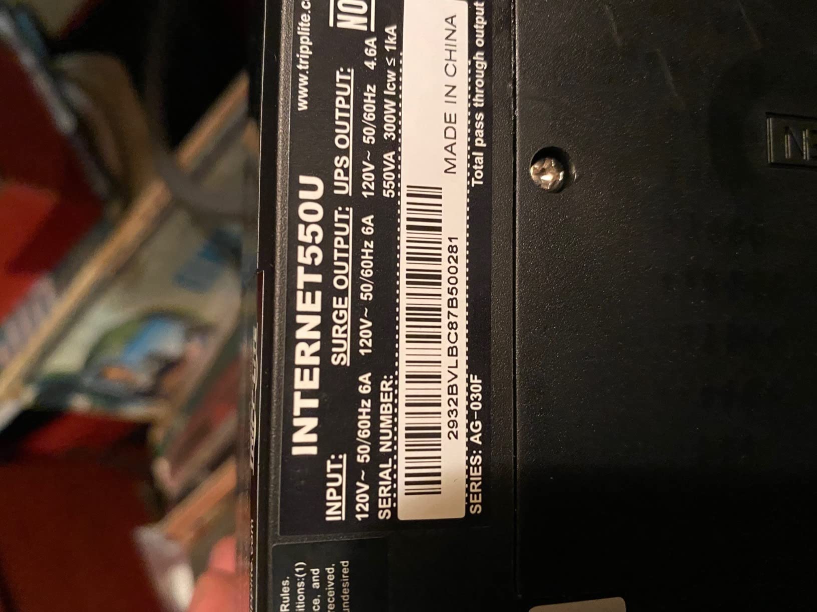 Eaton Tripp Lite INTERNET550U 550VA UPS 300W Battery Backup Surge Protector customer photo 1