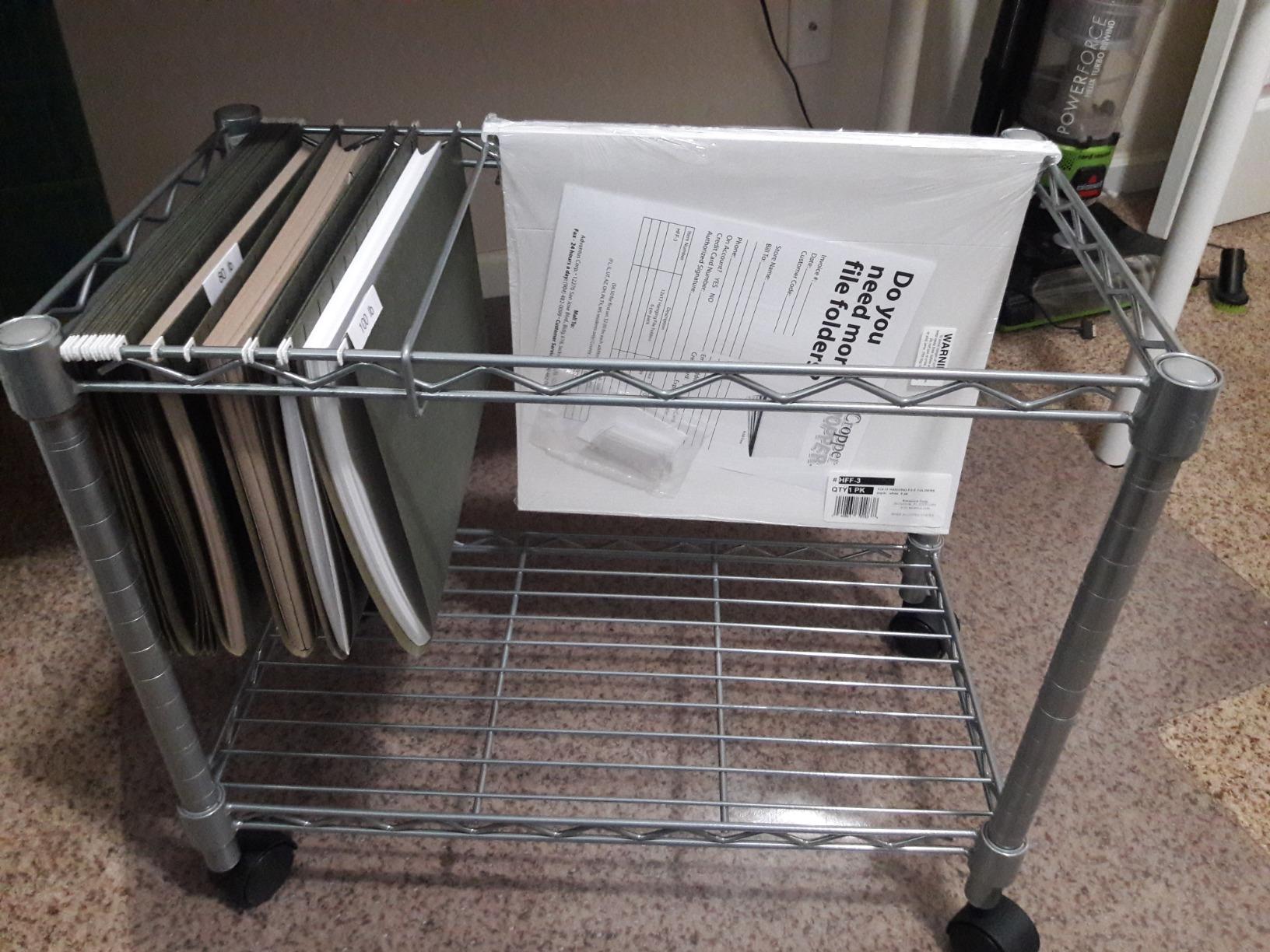 Safco Rolling Cart, Fits Letter and Legal-Size Hanging Folders, Mobile File Storage, Steel, Black customer photo 2