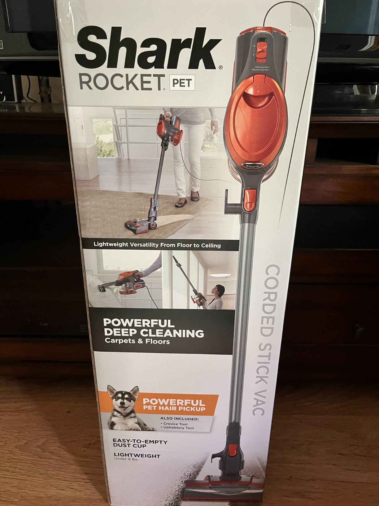Shark Rocket Corded Stick Vacuum, Carpet & Hard Floors, Gray/Orange, HV301 customer photo 1
