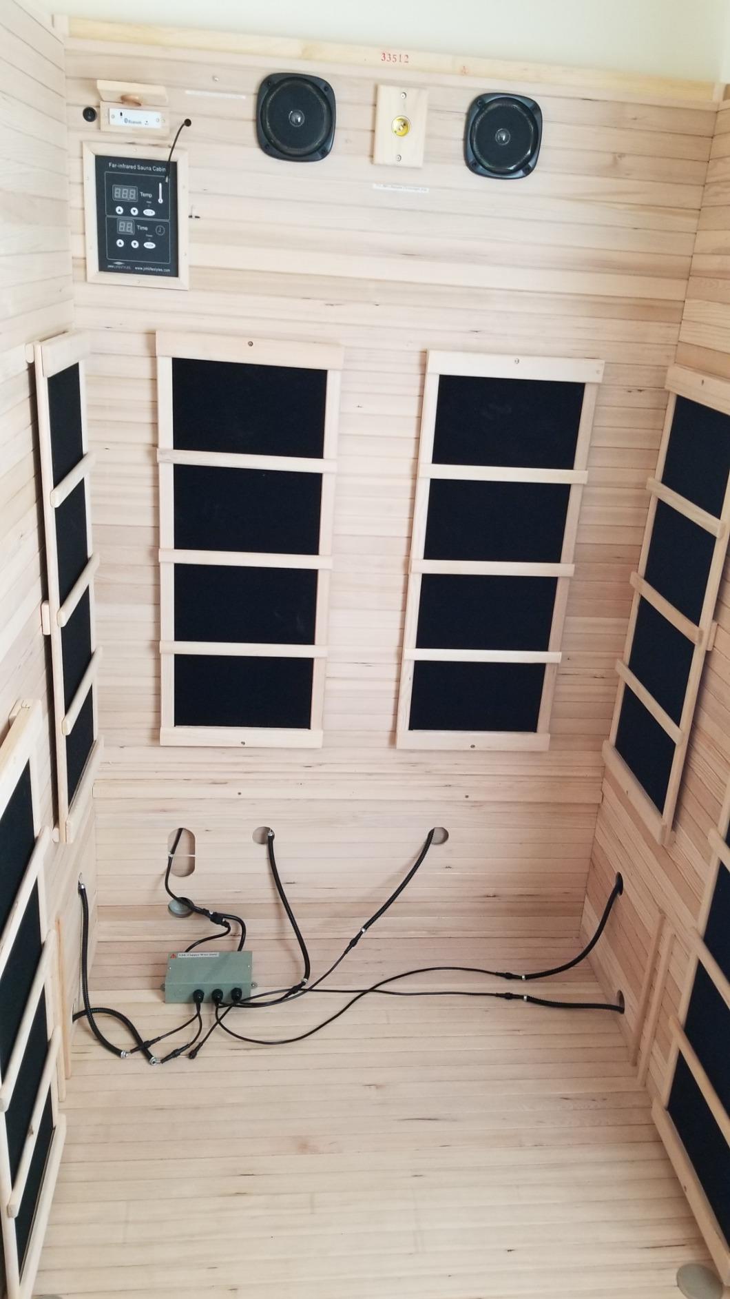 JNH Lifestyles Joyous 2 Person Low EMF 7 Carbon Heating Panel Far Infrared Sauna in Canadian Hemlock Wood with Bluetooth, MP3 Aux Connection customer photo 2