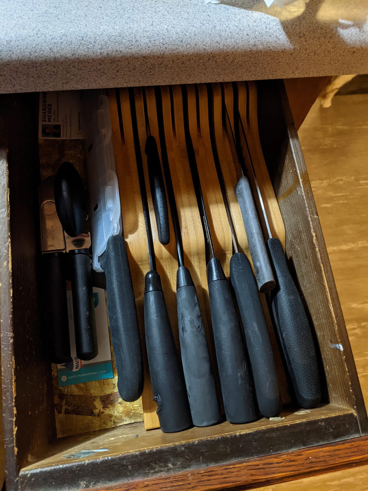 Oceanstar In-Drawer Bamboo Knife Organizer customer photo 1