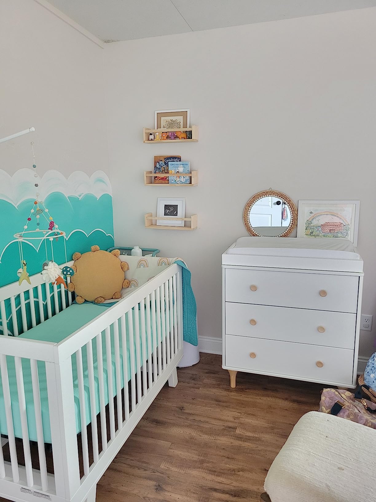 babyletto Lolly 3-Drawer Changer Dresser w/Tray - White & Natural customer photo 2