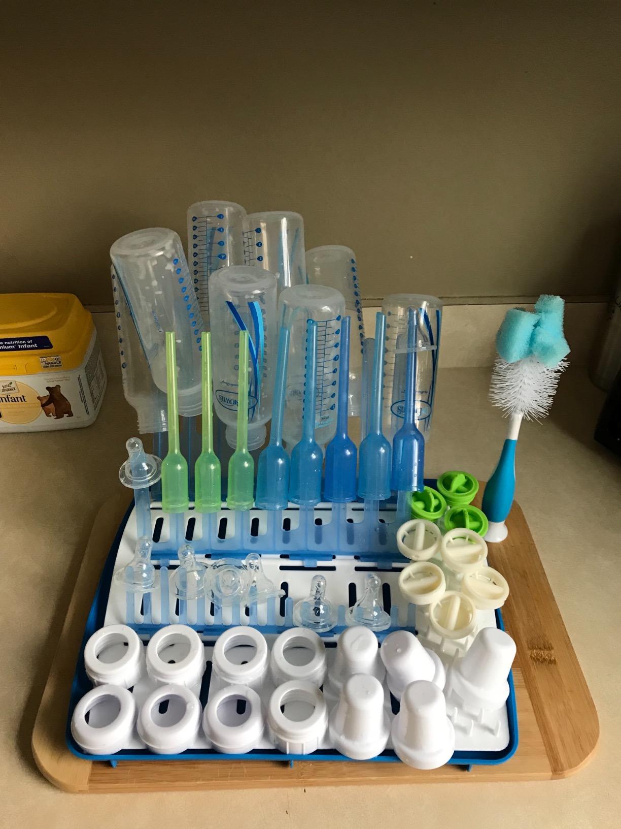 Dr. Brown's Folding Baby Bottle Drying Rack, Blue/White customer photo 2