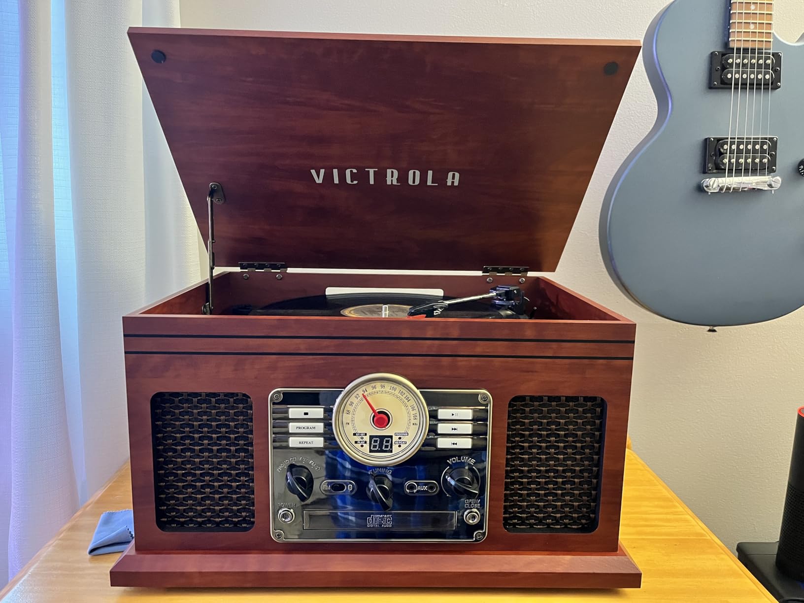Victrola Quincy - 6-in-1 Bluetooth Record Player - Mahogany customer photo 1
