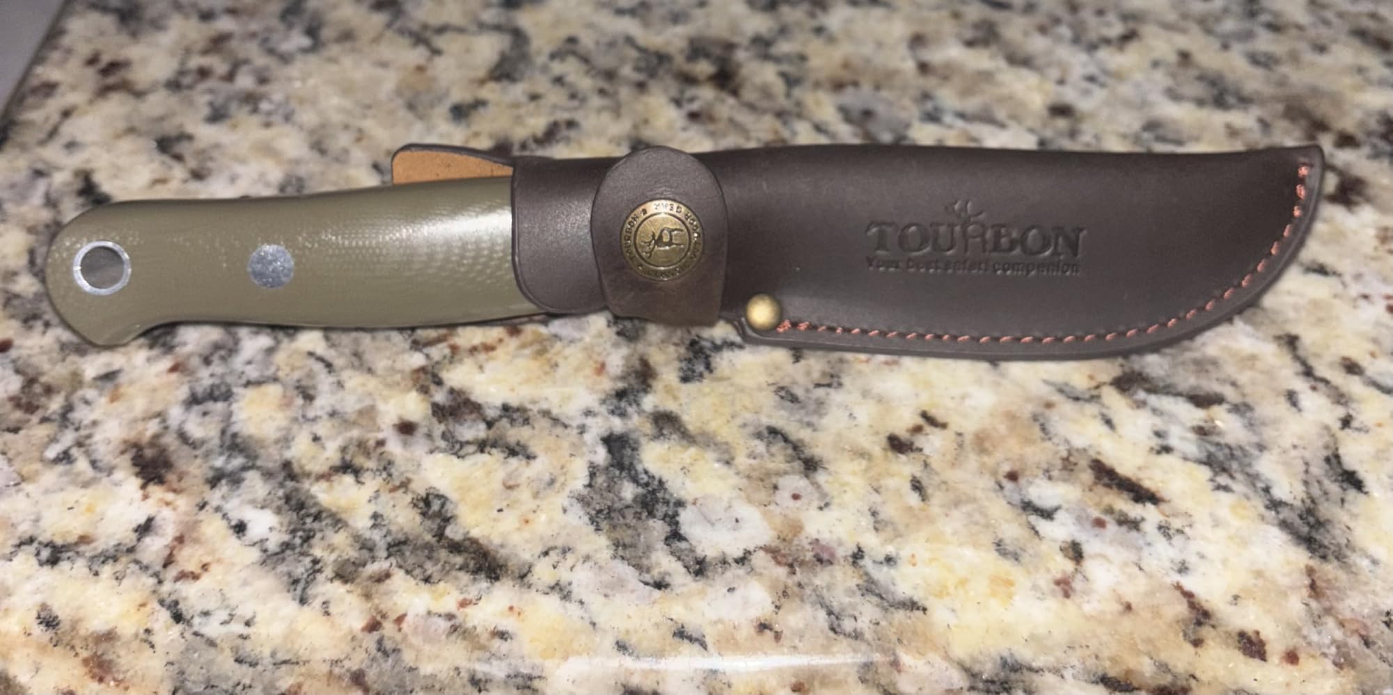TOURBON Leather Fixed Blade Knife Sheath Fits Blades Up to 4-inch customer photo 1