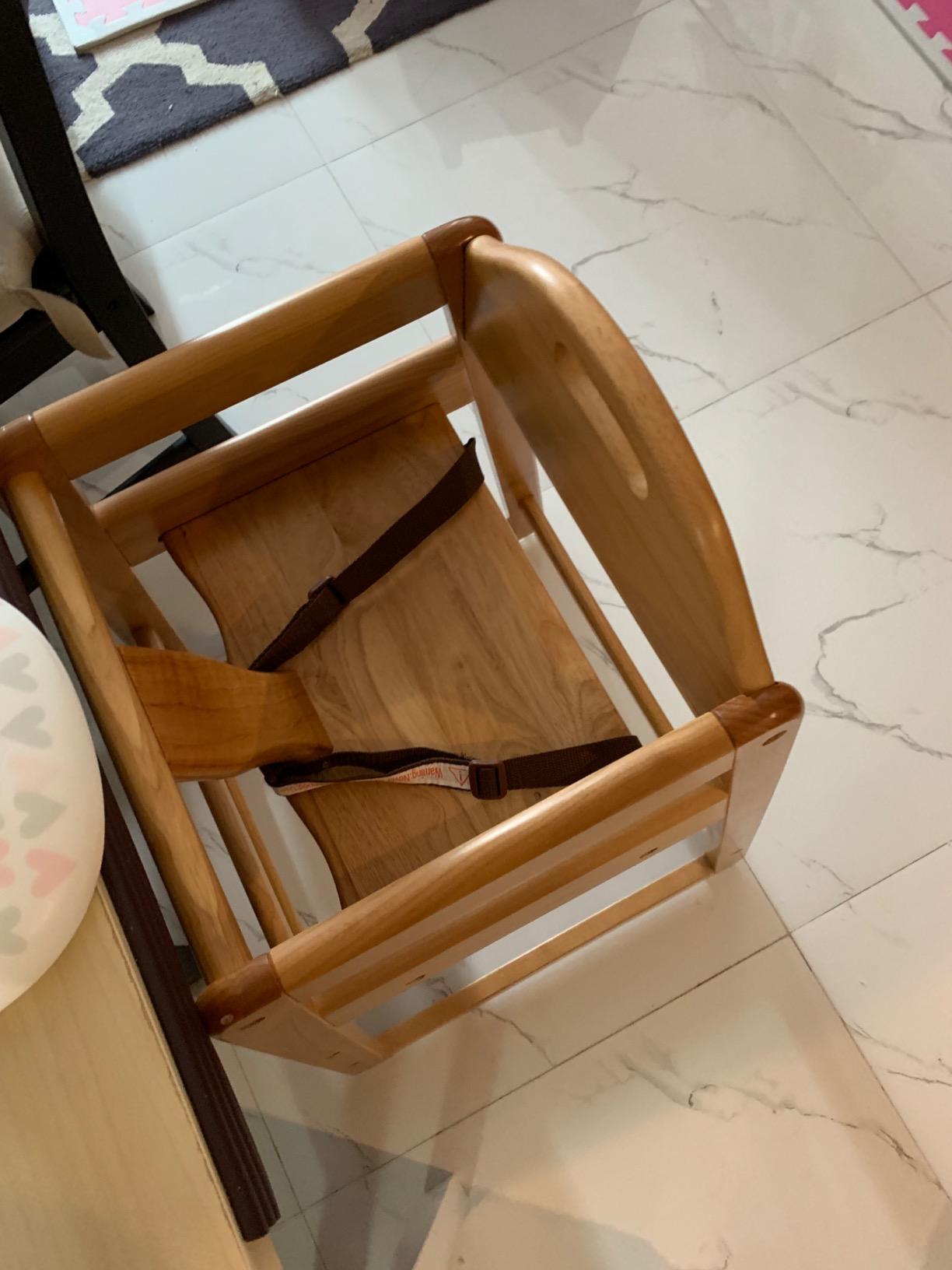 Wooden High Chair for Baby & Toddler – Restaurant-Style Stackable HighChair with Commercial Grade Solid Wood for Dining Table & Kitchen – Compact & Portable Design for Home & Restaurant Use - Cherry customer photo 2