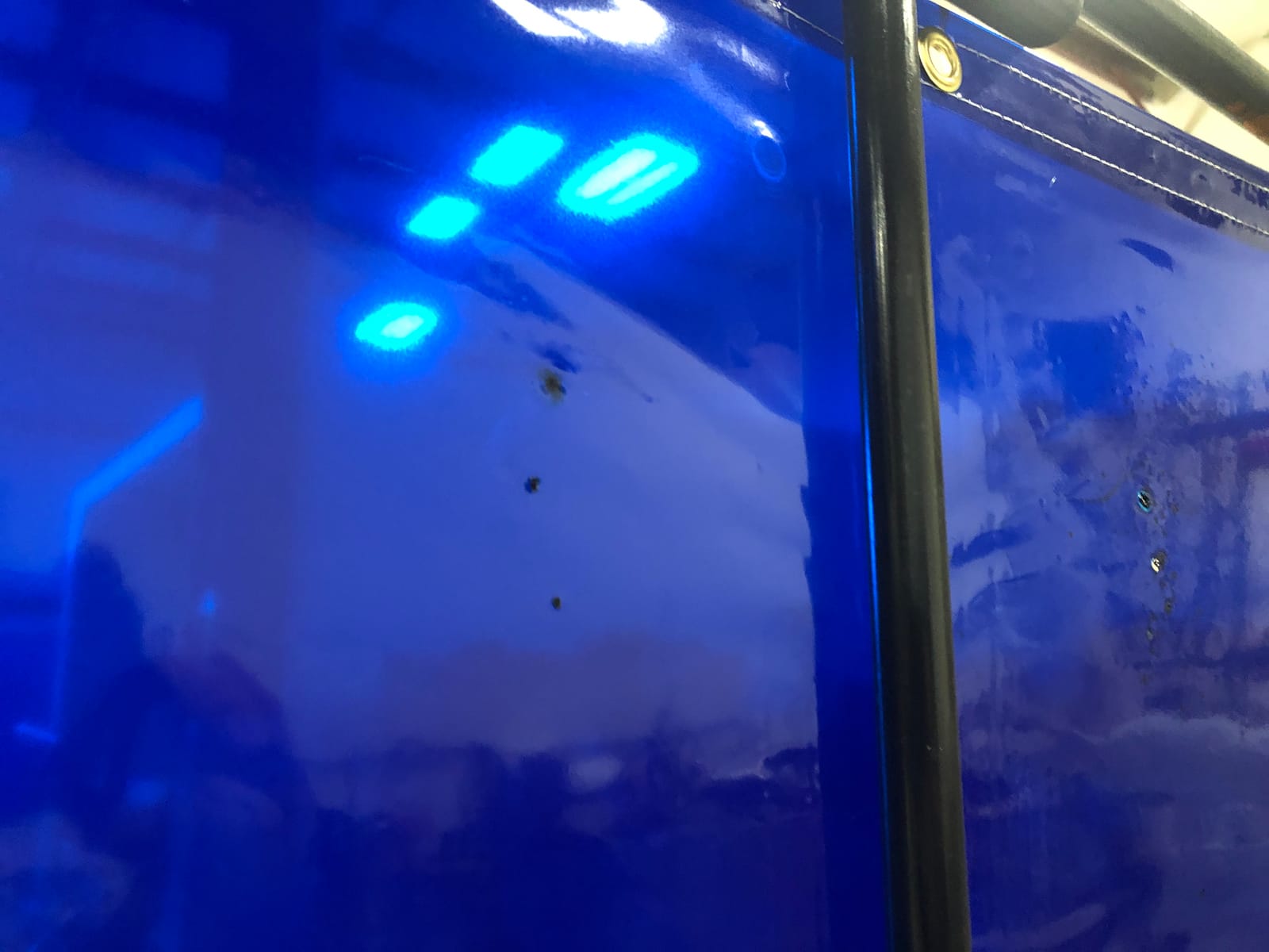 Steiner 325-6X10 ArcView 14 mm Flame Retardant Blue Tinted Transparent Vinyl Welding Curtain, 6' x 10' customer photo 1