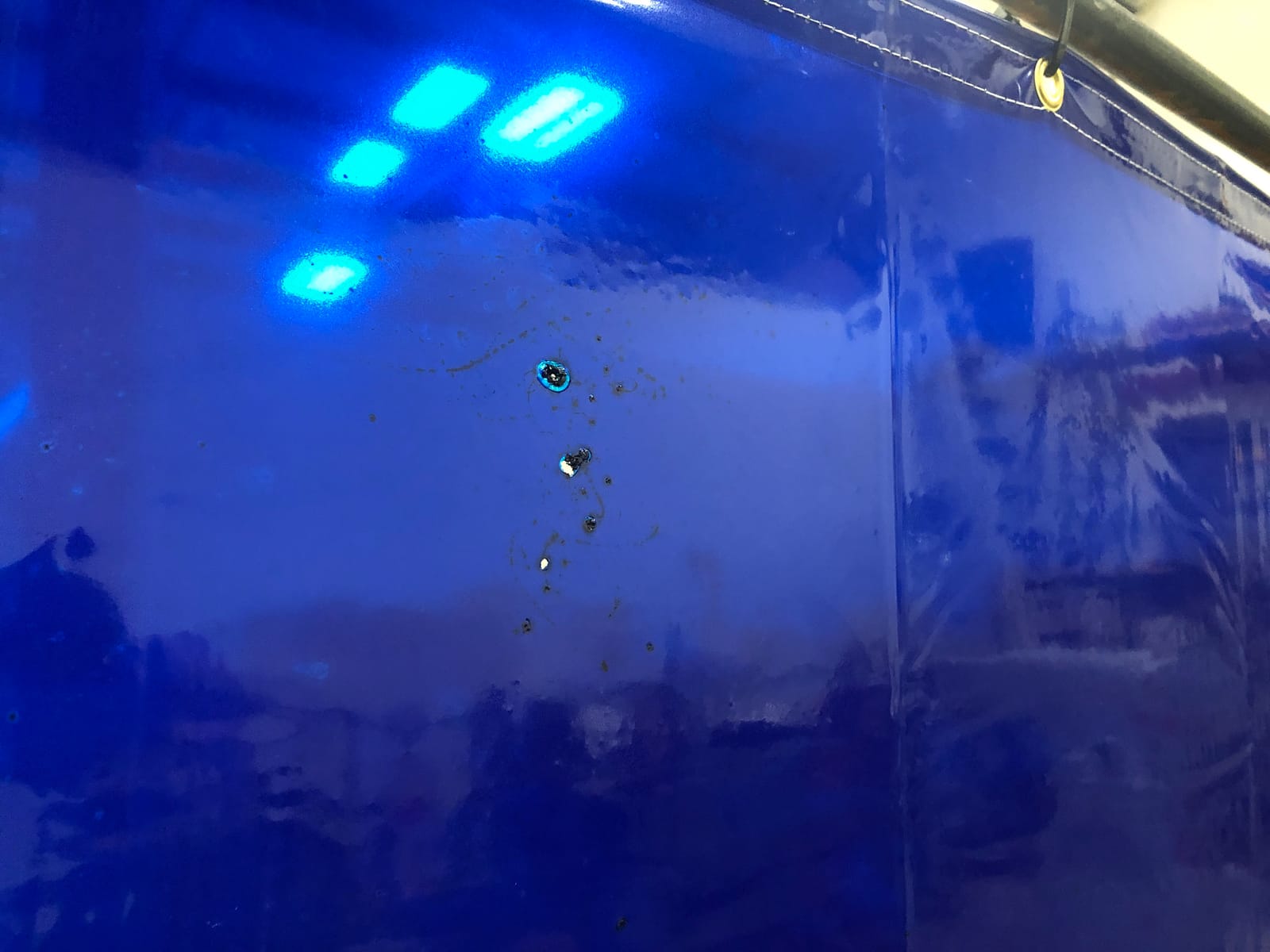 Steiner 325-6X10 ArcView 14 mm Flame Retardant Blue Tinted Transparent Vinyl Welding Curtain, 6' x 10' customer photo 2