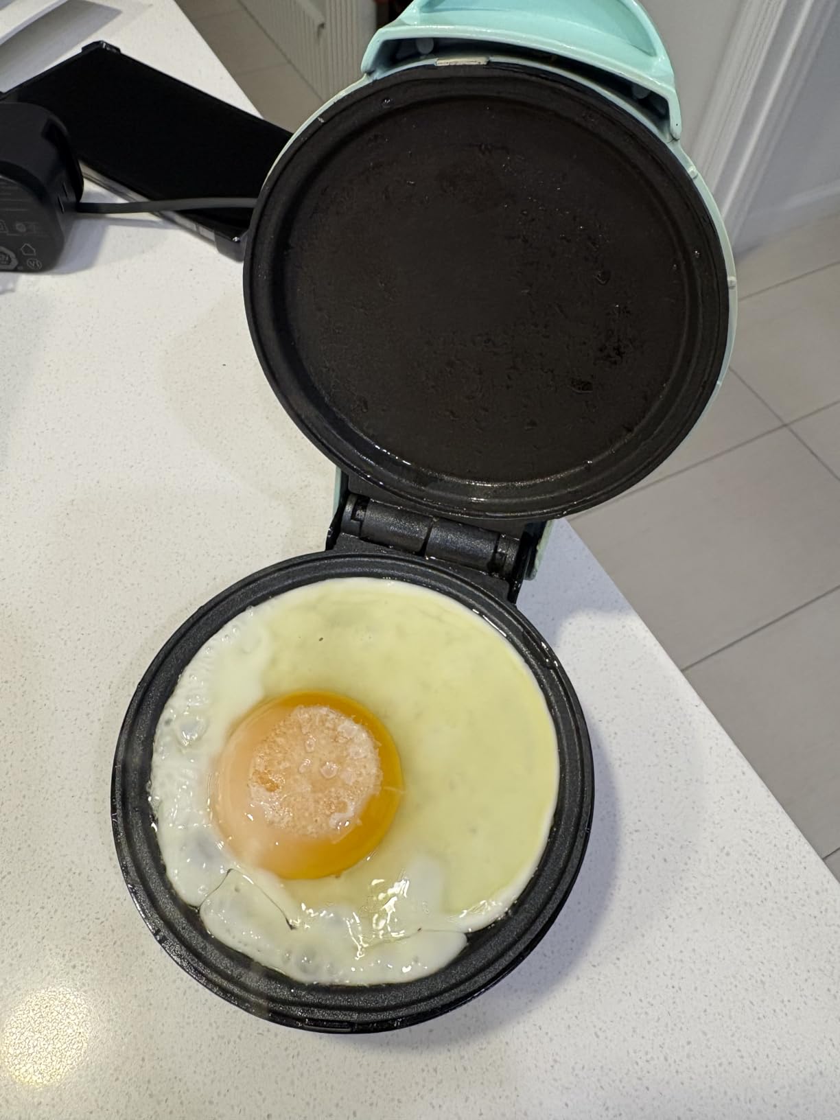 Dash Mini Maker Griddle, 4 Inch Nonstick Cooking Surface, Aqua customer photo 2