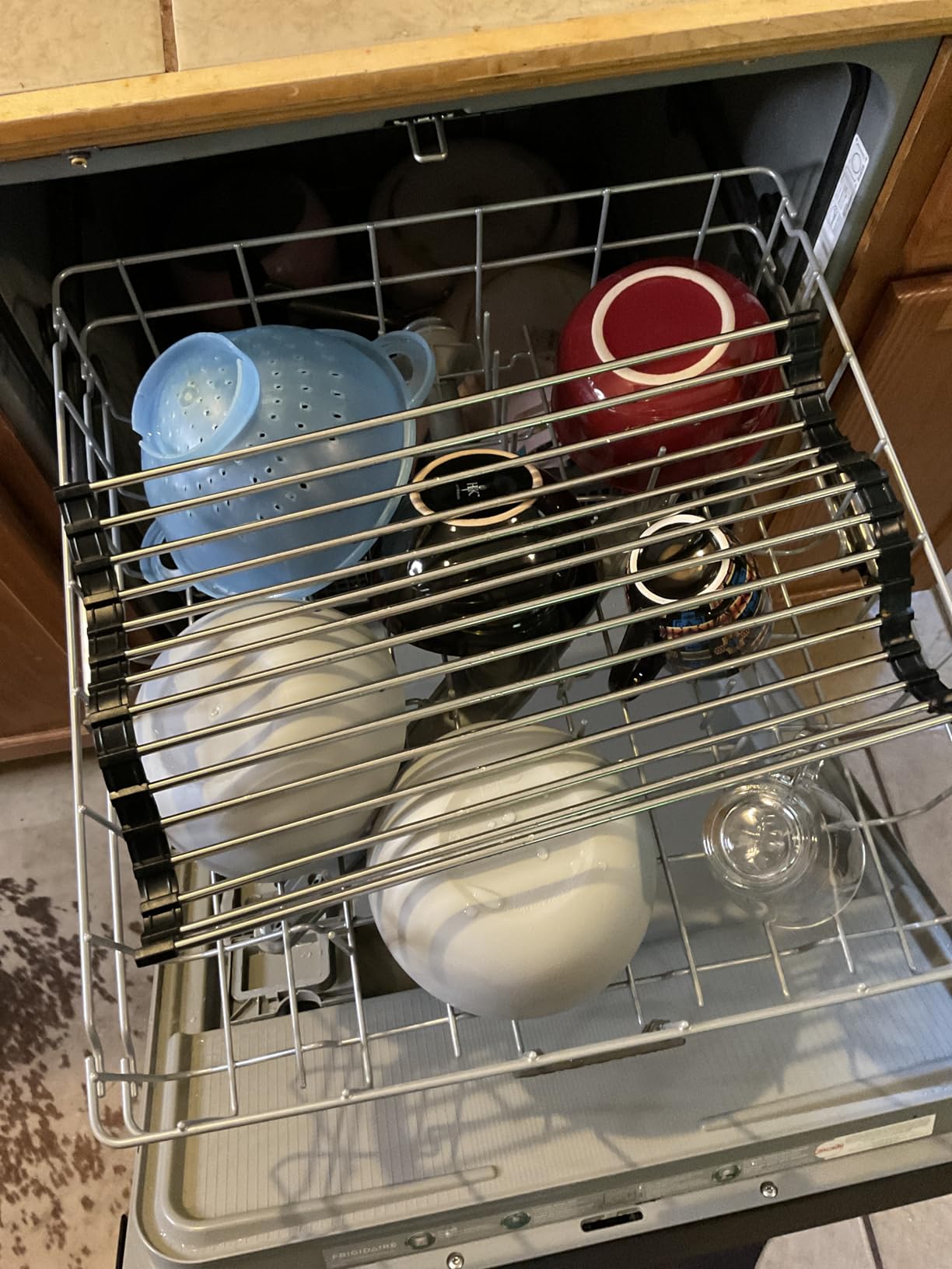 Ahyuan Roll up Dish Drying Rack Over The Sink Kitchen Roll up Sink Drying Rack Portable Dish Drainer Foldable Dish Drying Rack (Black, 17.8''X11.8'') customer photo 2