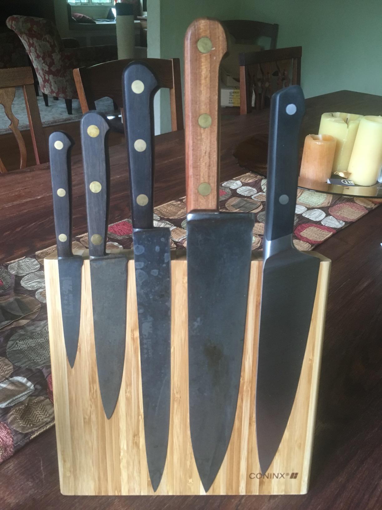 Magnetic Knife Block Without Knives By Coninx - Magnetic Knife Holder for Safe, Clean & Tidy Knife Storage - Bamboo Knife Rack Magnetic Stand for Cooking Utensils & More - Elegant Magnetic Knife Rack customer photo 1