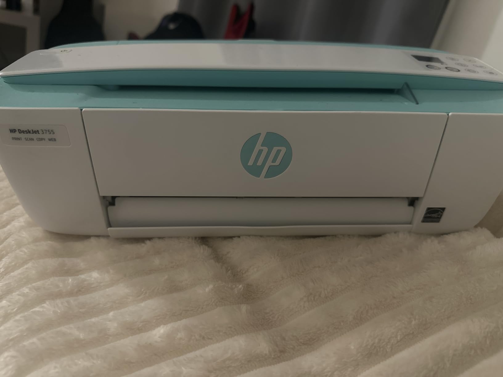 HP DeskJet 3755 Compact All-in-One Wireless Printer, Instant Ink, Works with Alexa - Stone Accent (J9V91A) customer photo 1