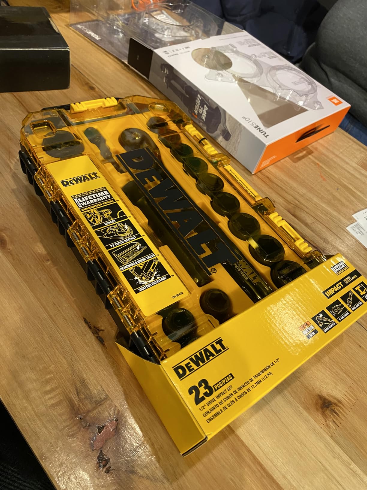 DEWALT Impact Socket Set with Ratchet, Metric/SAE, 1/2