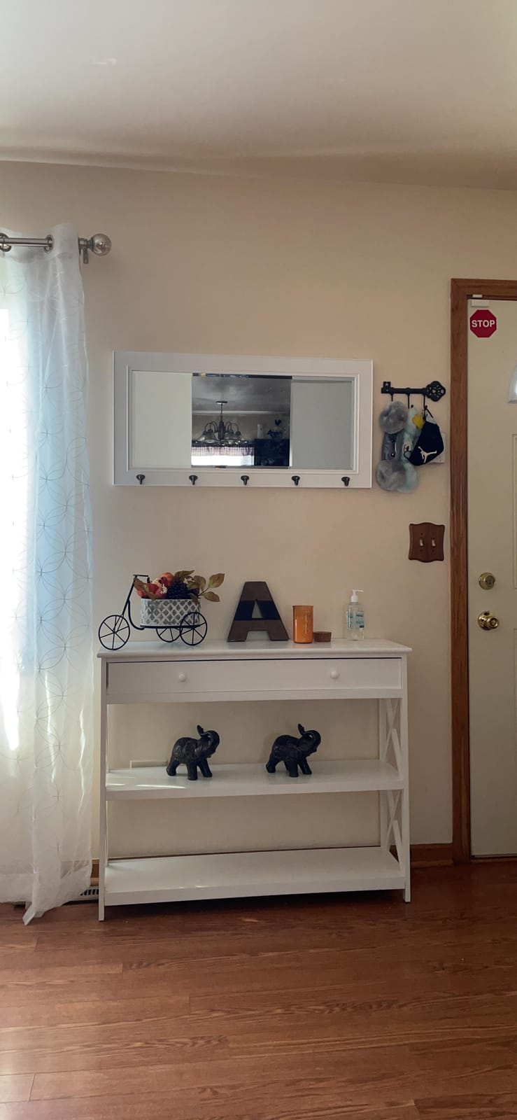 DesignOvation Kate and Laurel Pub Mirrors with 5 Metal Hooks, White customer photo 1