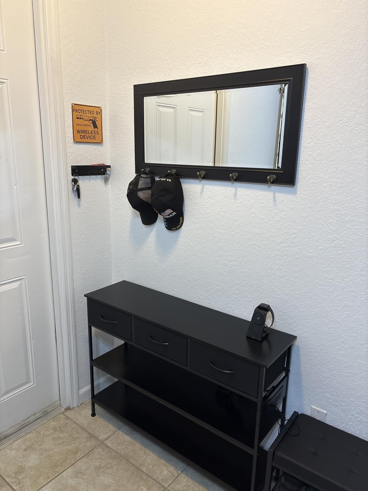 DesignOvation Kate and Laurel Pub Mirrors with 5 Metal Hooks, White customer photo 2