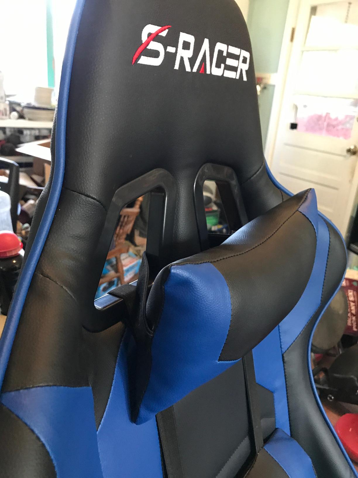 Homall Gaming Chair, Ergonomic Faux Leather High Back Office Chair, White customer photo 2