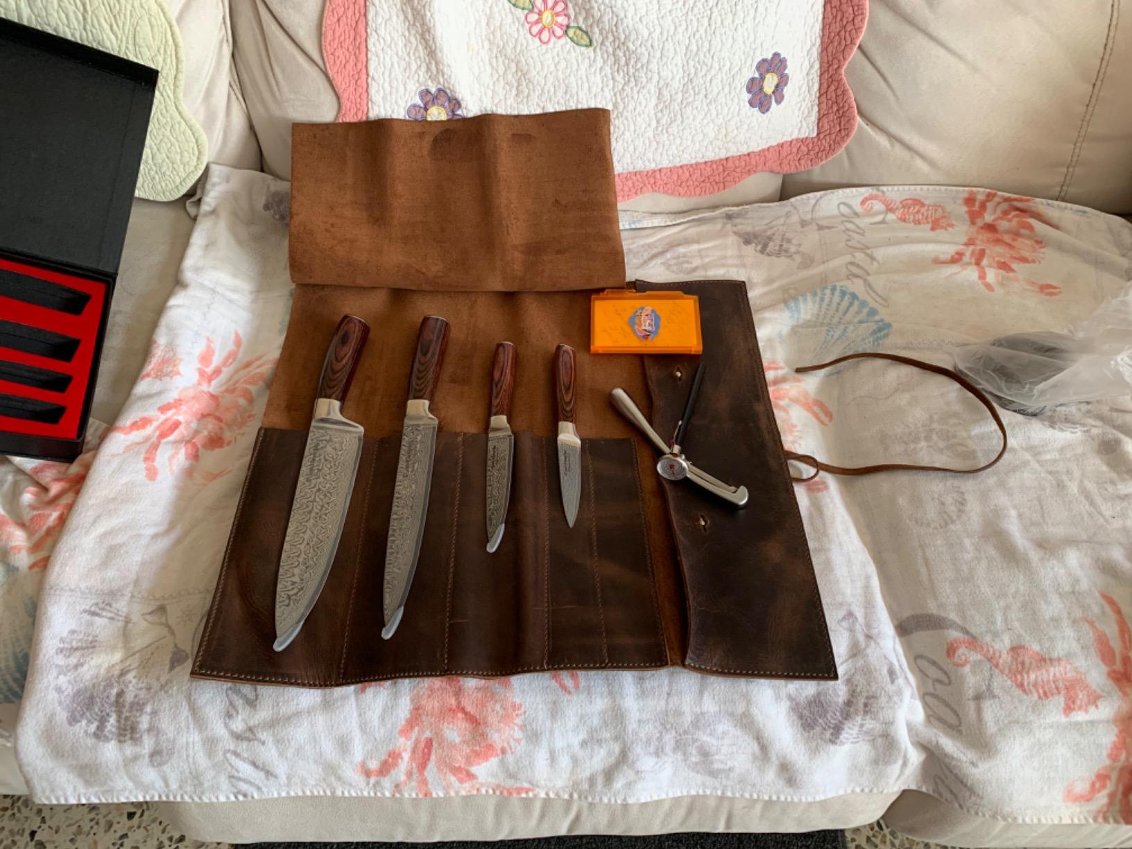 Rustic Leather Knife Roll Case, Durable Chef Knife Bag for Professional Chefs, Knife Roll Bag, Portable Carrying Case for Knives and Tools, Ideal for Culinary Travel, Knife Bags for Chefs Professional customer photo 1