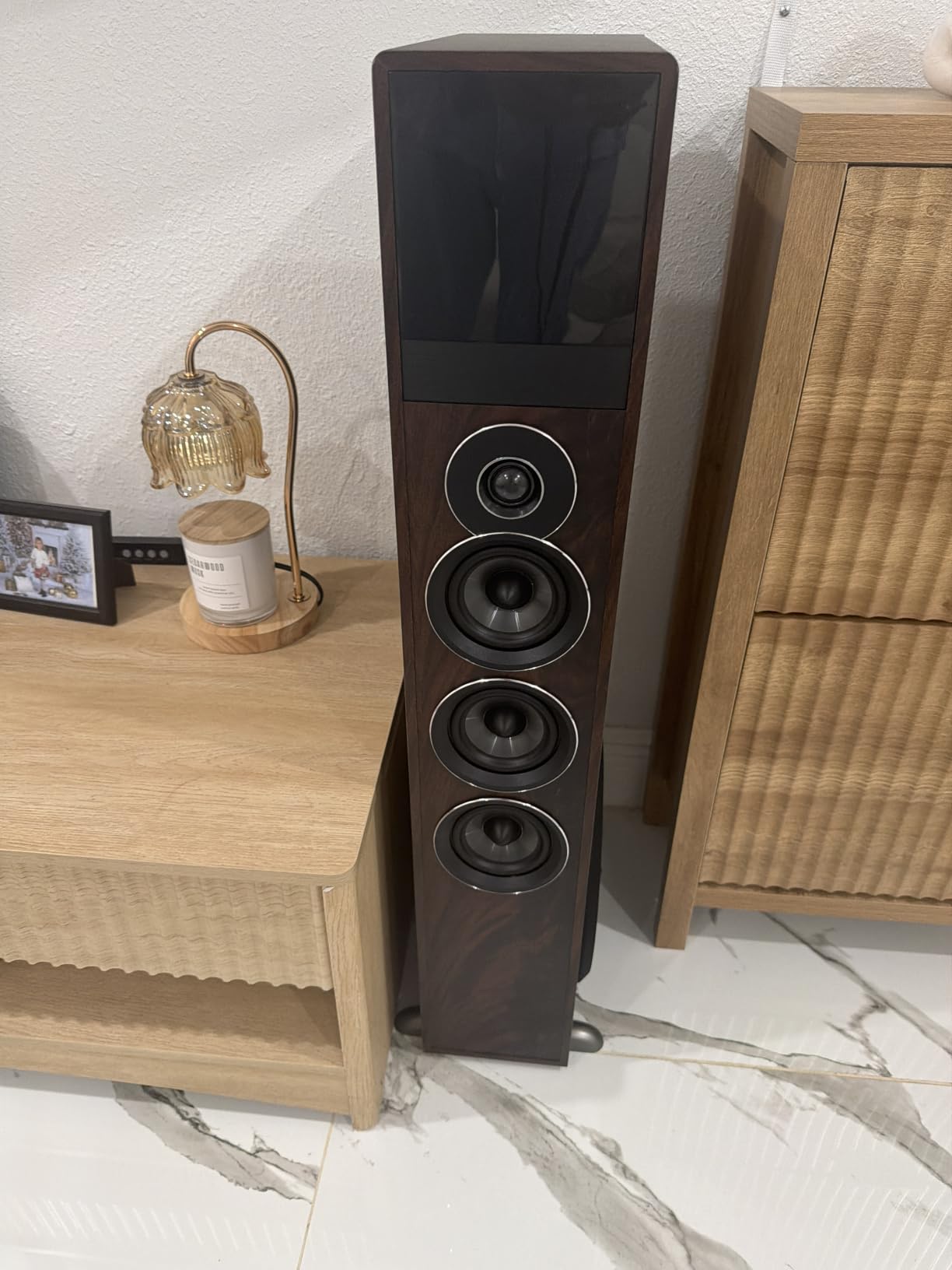 Rockville TM150B Black Powered Home Theater Tower Speakers Dual 10