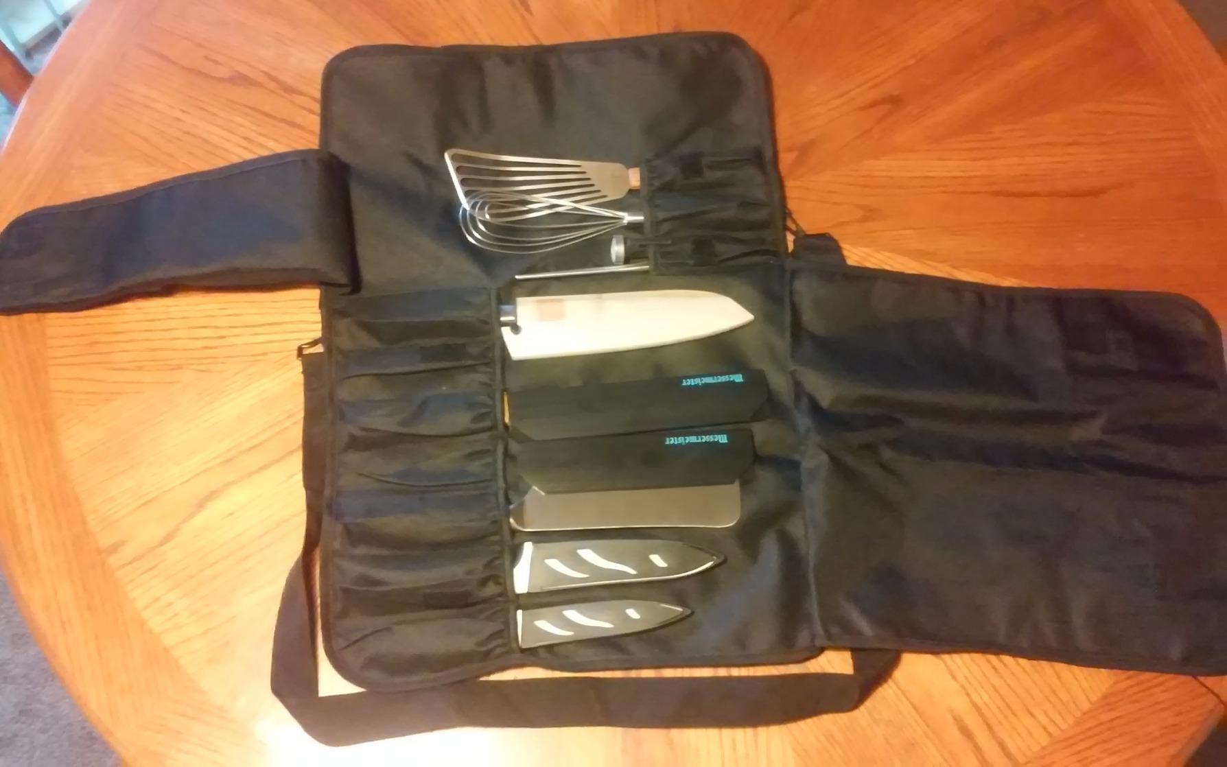 EVERPRIDE Chef Knife Roll Bag Holds 10 Knives – Contains 2 Large Zippered Pockets for Meat Cleavers and Cooking Tools – Durable Knife Carrier Case for Chefs and Culinary Students – Knives Not Included customer photo 1