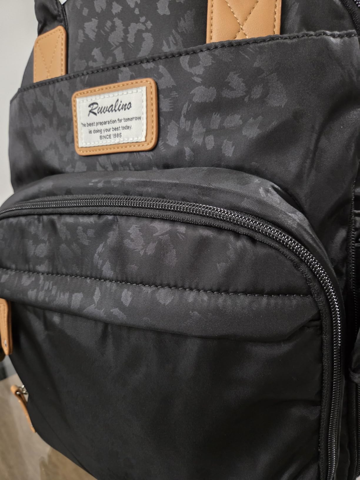 RUVALINO Diaper Bag Backpack-Multifunction Travel Baby Diaper Bag with Changing Pad, Insulated Bottle Holders & Pacifier Case, Large Capacity, Waterproof, Gray customer photo 2