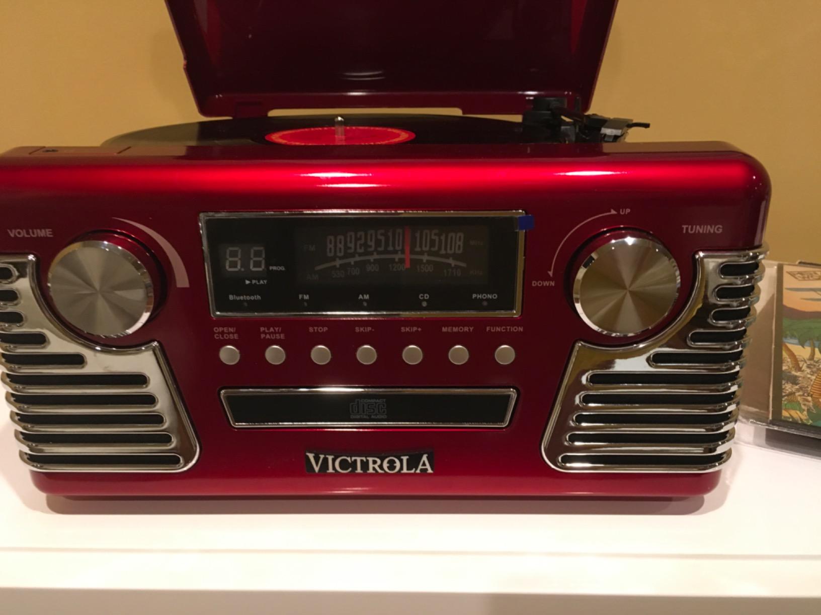 Victrola Haley - Retro Bluetooth Record Player with CD Player - Teal customer photo 2