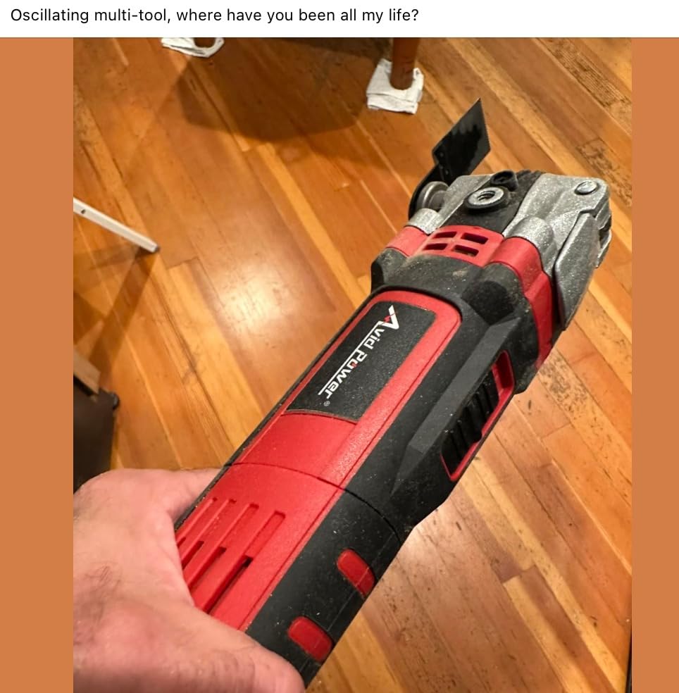 AVID POWER Oscillating Tool, 3.5-Amp Oscillating Multi Tool with 4.5° Oscillation Angle, 6 Variable Speeds and 11 pcs Saw Accessories, Auxiliary Handle customer photo 2