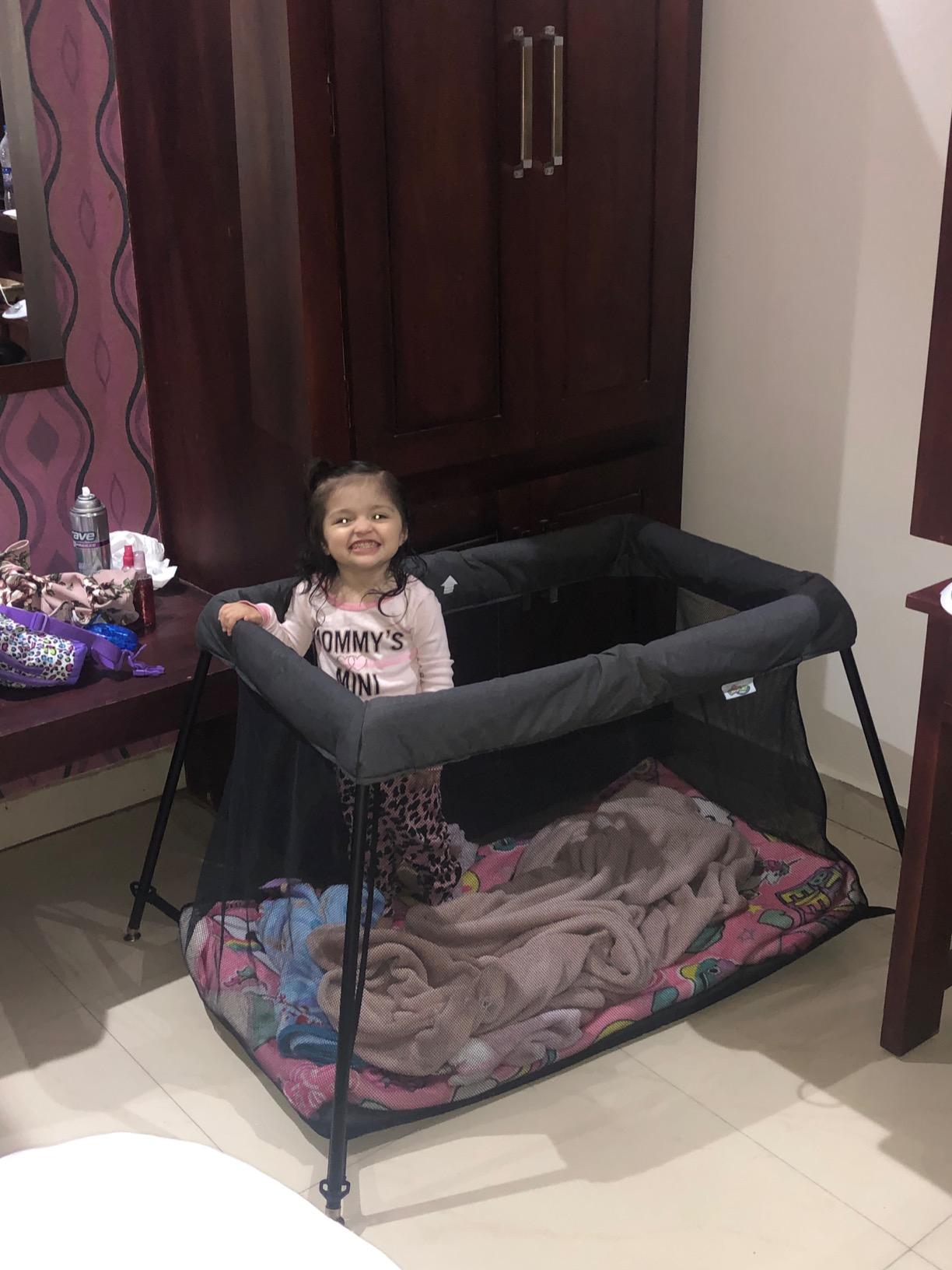UNiPLAY Foldable Travel Crib, Lightweight Portable Playpen, Easy to Pack Playard with Comfortable Mattress and Breathable Mesh Liner for Infants and Toddlers customer photo 1