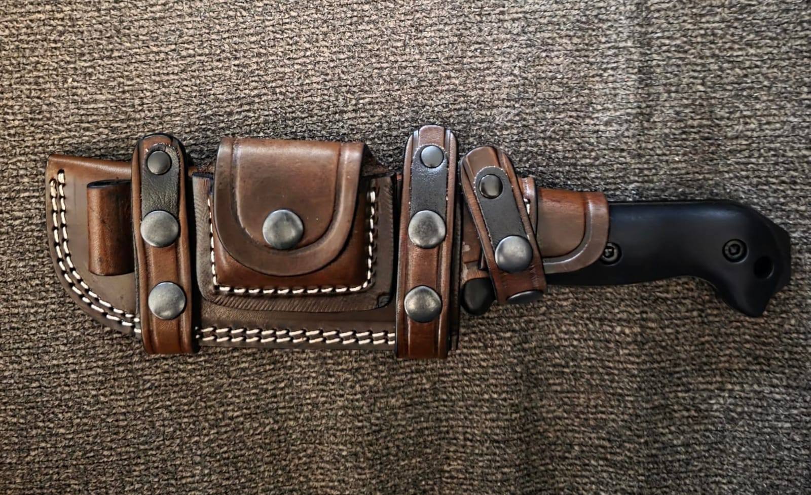 Ottoza TOP GRAIN Leather Knife Sheath for Fixed Blade Knives, RIGHT HAND Leather Knife Holster Holder, Horizontal Sheath for Belt No:37 customer photo 2