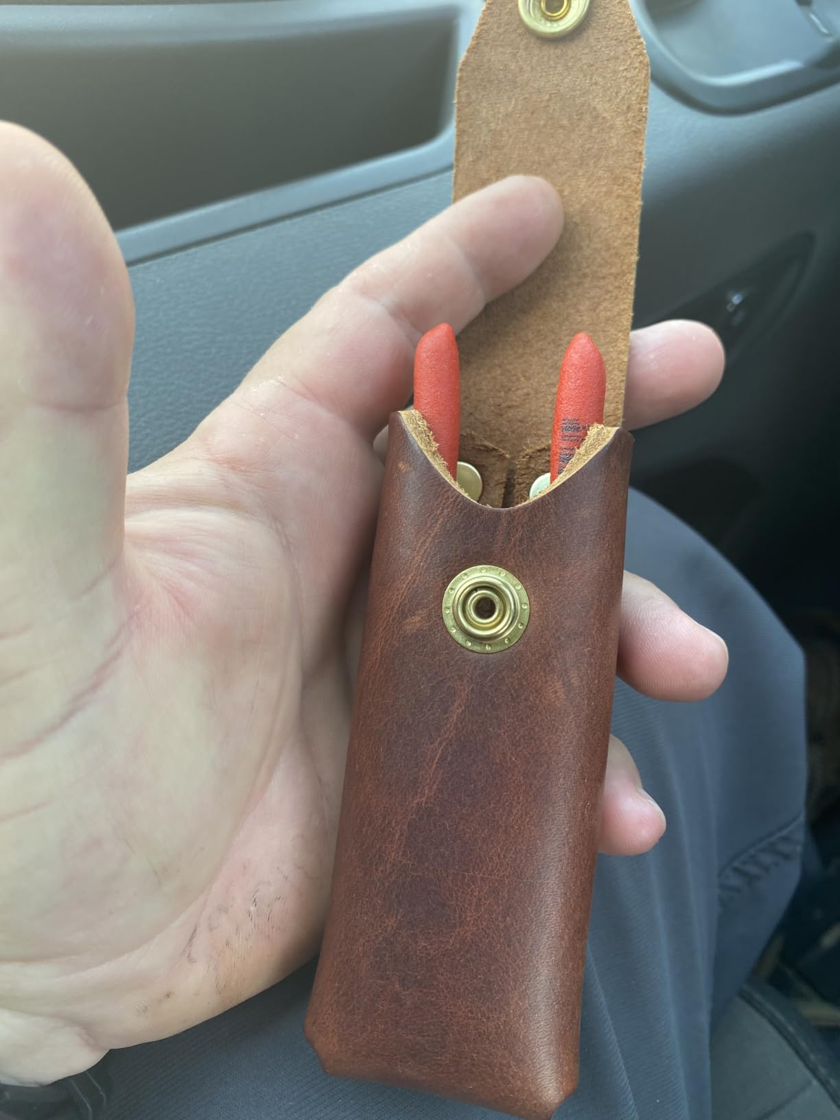 American Bench Craft Riveted Leather Sheath fits Buck 110 Folding Hunter Knife - Leather Knife Sheath (Black) customer photo 1