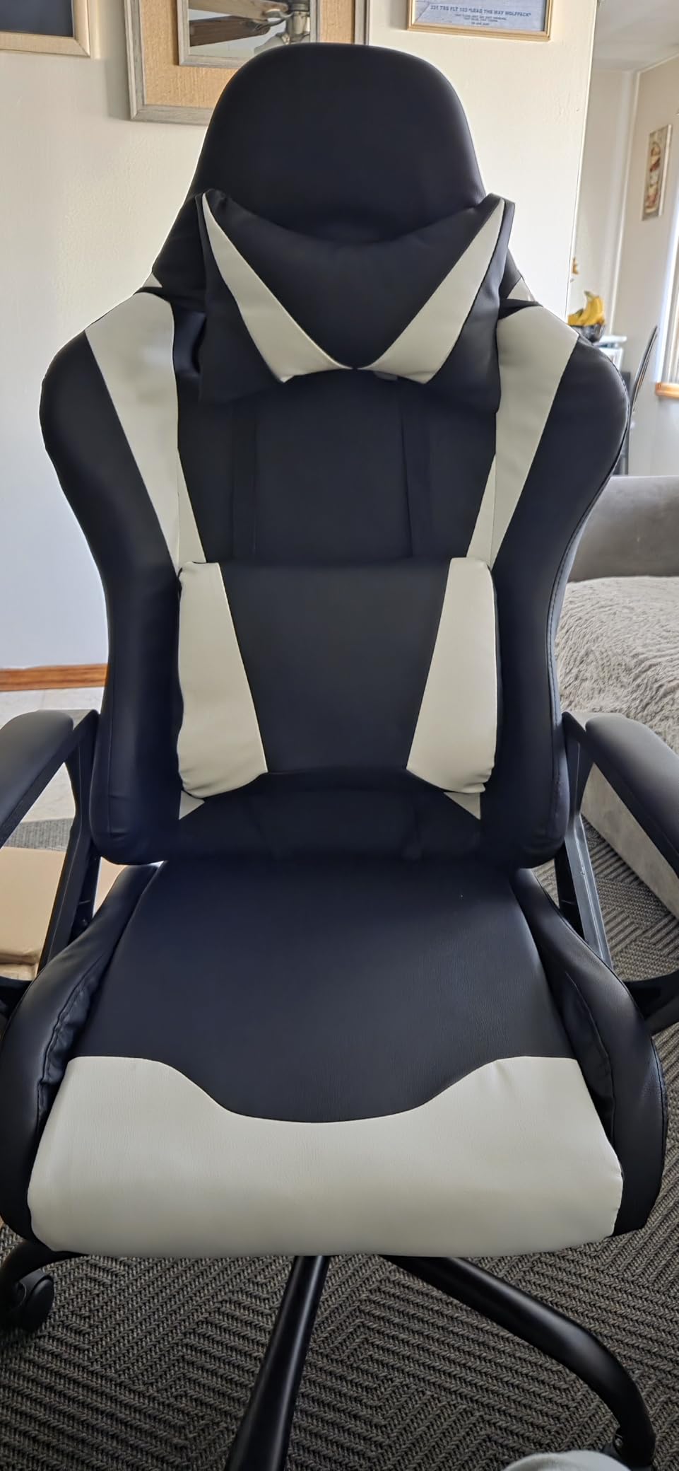 BestOffice Ergonomic Gaming Chair for Adults, Video Game Chair, White customer photo 1