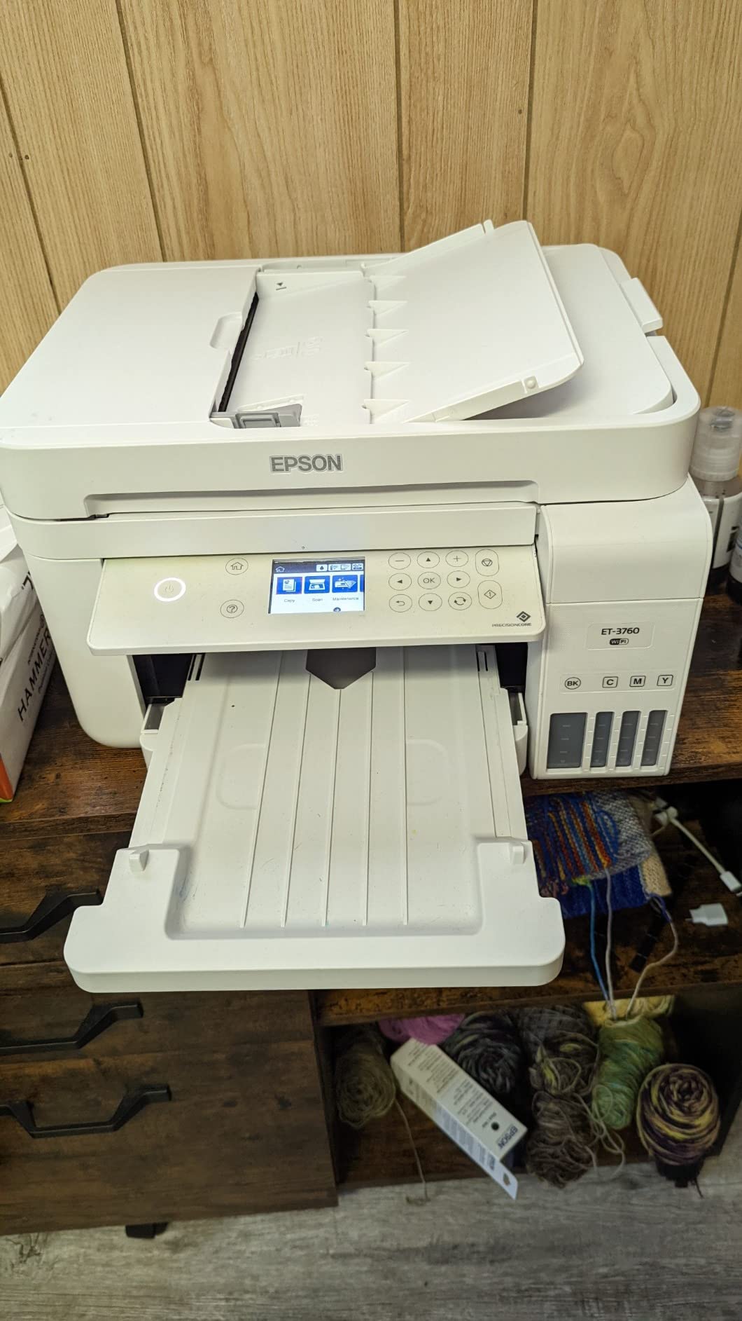 Epson EcoTank ET-3760 Wireless Color All-in-One Cartridge-Free Supertank Printer with Scanner, Copier and Ethernet, Regular customer photo 2