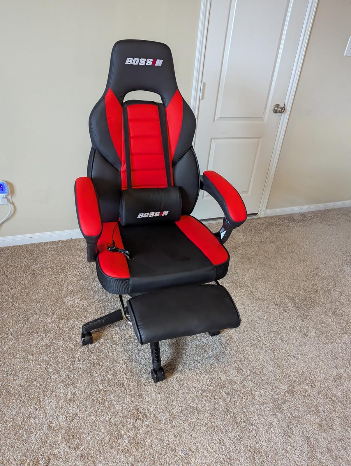 BOSSIN Gaming Chair with Massage, Ergonomic Heavy Duty Design with Footrest and Lumbar Support, Large Size Cushion High Back Office Chair, Big and Tall Gaming Computer Chair for Kids customer photo 1