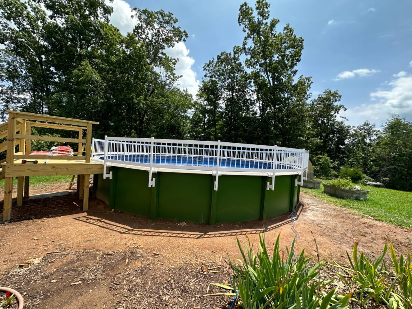 Aqua Select Above Ground Swimming Pool Resin Safety Pool Fence Base | White customer photo 2
