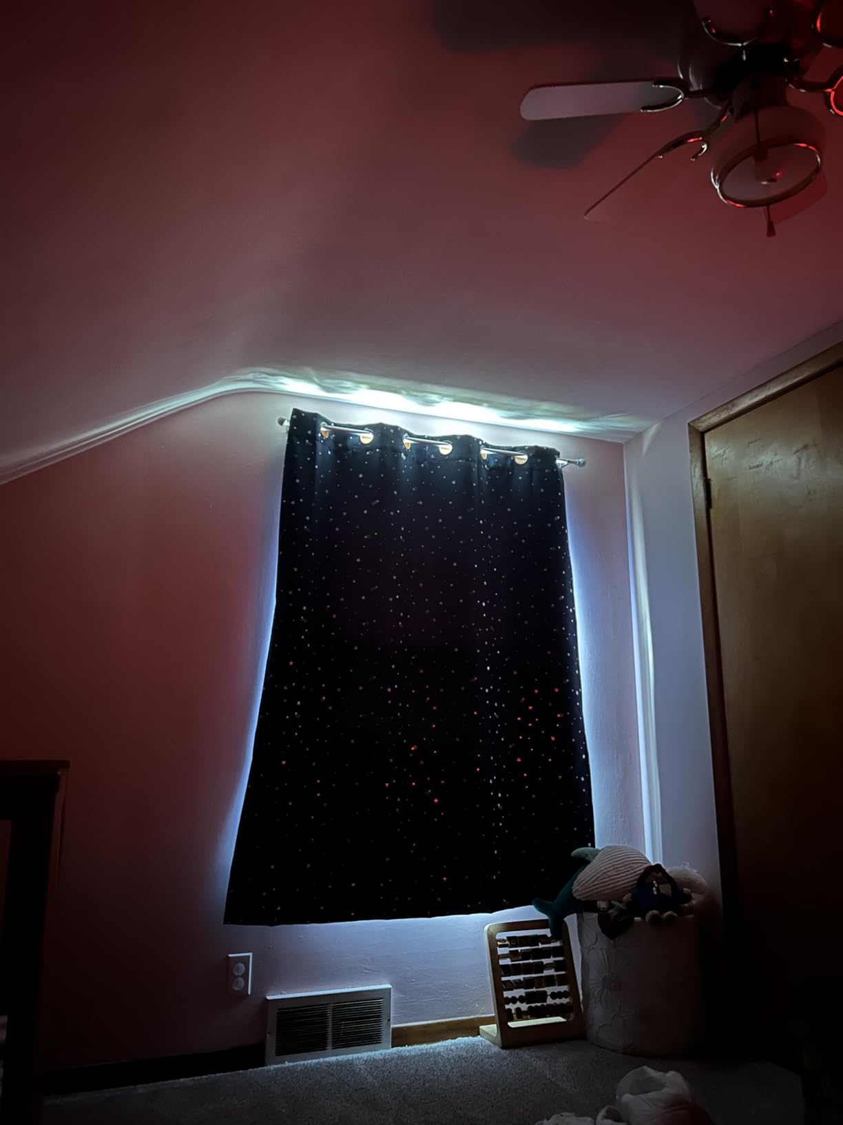 PrinceDeco Blackout Kids Curtains for Bedroom 84 Inch Long, Navy, 2 Panels customer photo 2