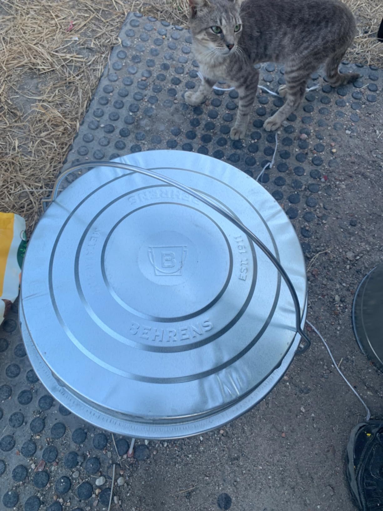 Behrens 6 Gallon Galvanized Steel Storage Can or Waste Bin w/Locking Lid & Handle (2 Cans, No Grip) customer photo 2