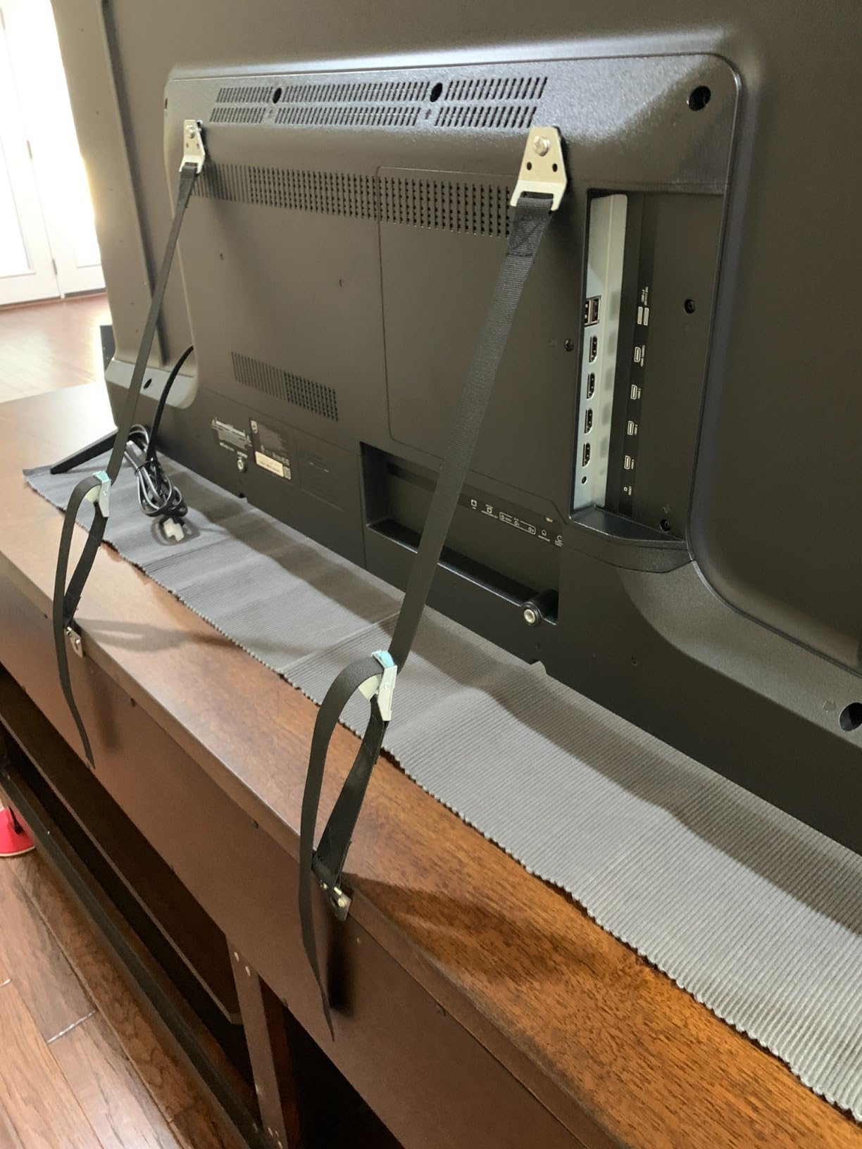 Heavy Duty Metal Anti Tip Straps - Adjustable Safety Furniture Wall Anchors for Baby Proofing Flat Screen TVs, Dressers, Bookcases, Cabinets - No Plastic Parts - Pack of 2 customer photo 2