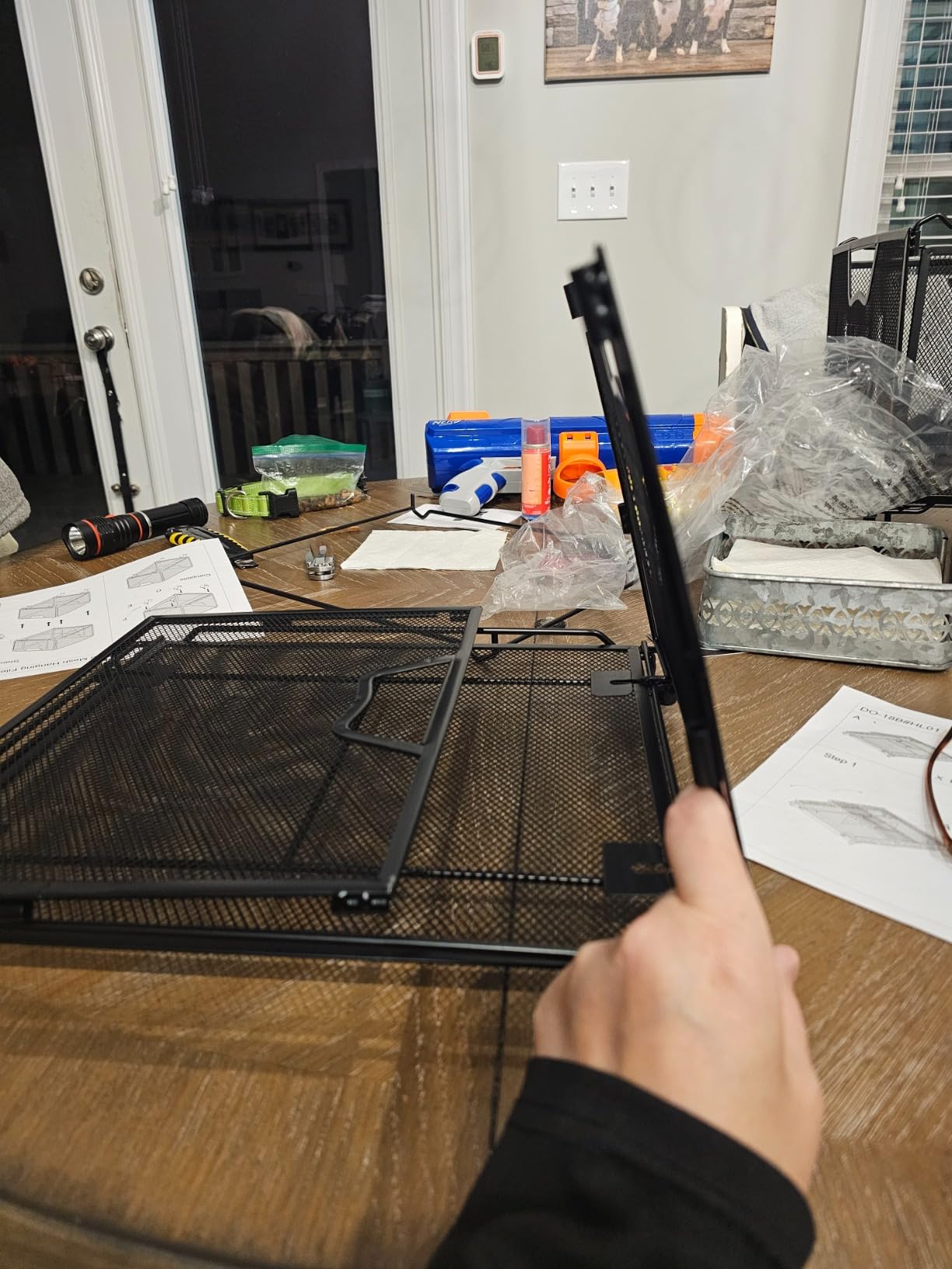 Simple Houseware Stackable Mesh Hanging Rolling File Cart, Black customer photo 2