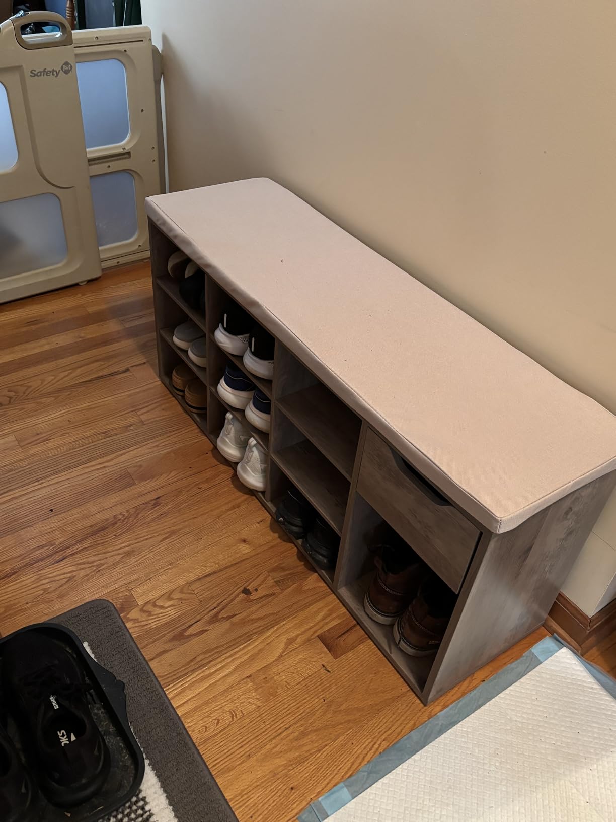 VASAGLE Shoe Bench with Cushion, Storage Bench, 10 Compartments customer photo 2