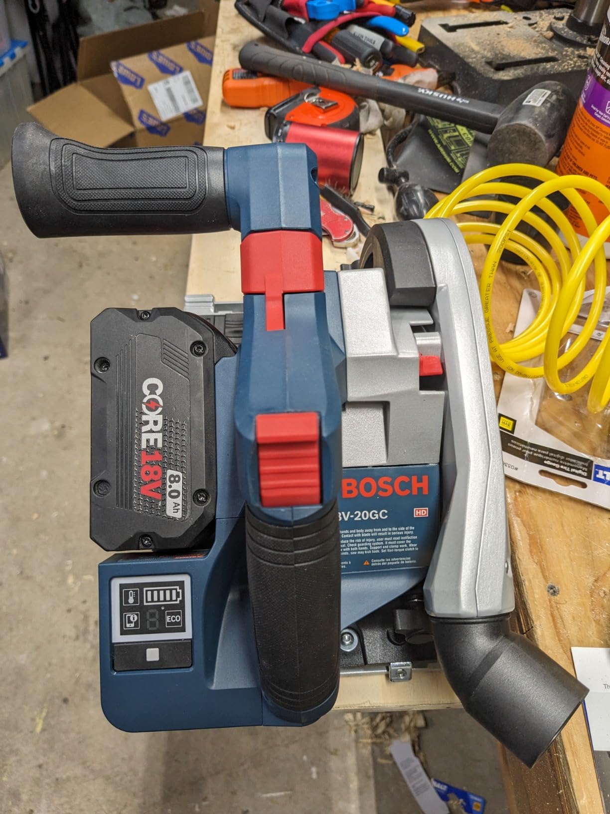 BOSCH GKT18V-20GCL14 PROFACTOR™ 18V Connected-Ready 5-1/2 In. Track Saw Kit with (1) CORE18V® 8 Ah High Power Battery customer photo 1